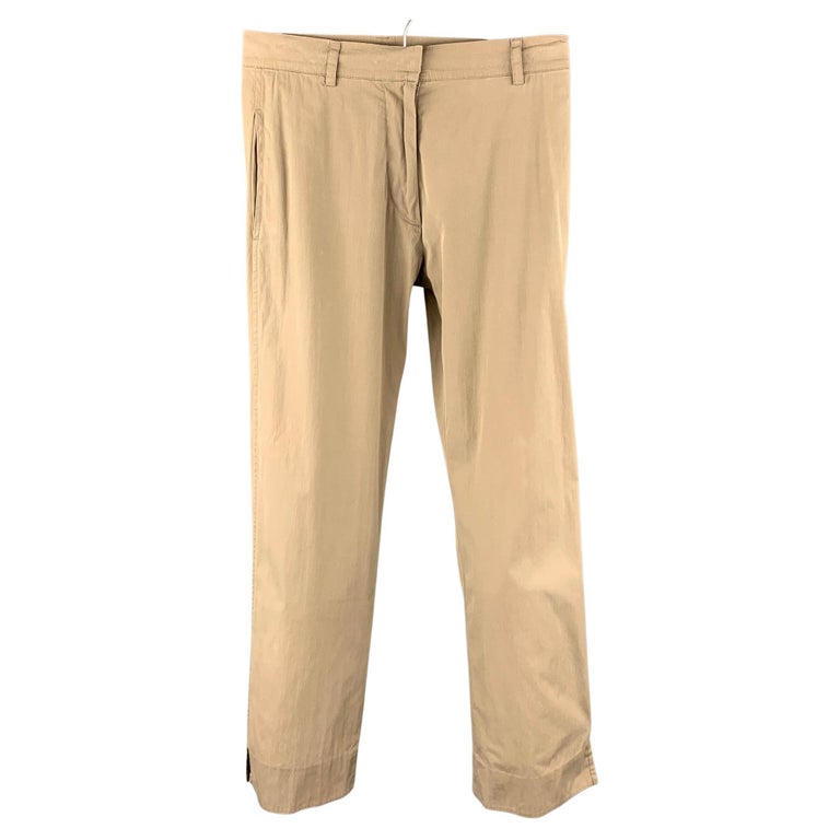 JIL SANDER Size 2 Taupe Cotton Blend Dress Pants For Sale at 1stDibs