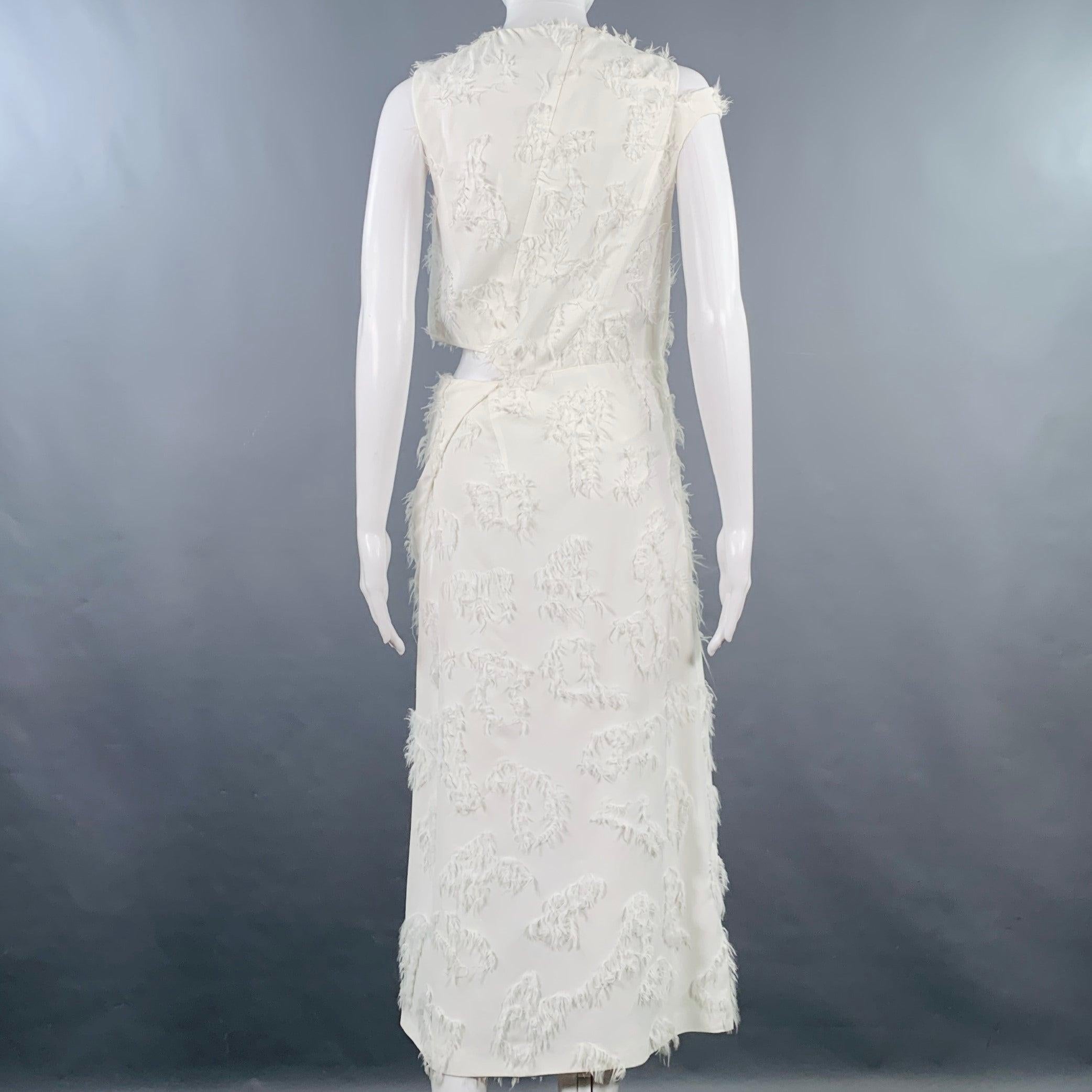 JIL SANDER Talla 2 Vestido blanco de viscosa recortado sin mangas en Excelente Estado en San Francisco, CA