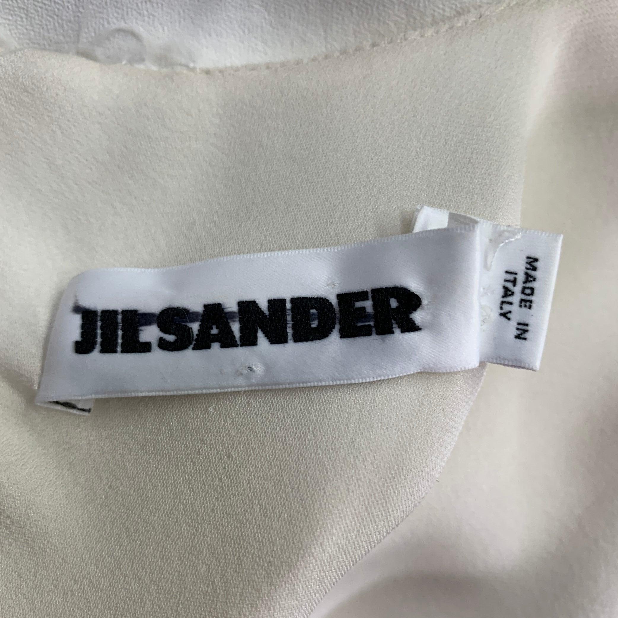 De las mujeres JIL SANDER Talla 2 Vestido blanco de viscosa recortado sin mangas
