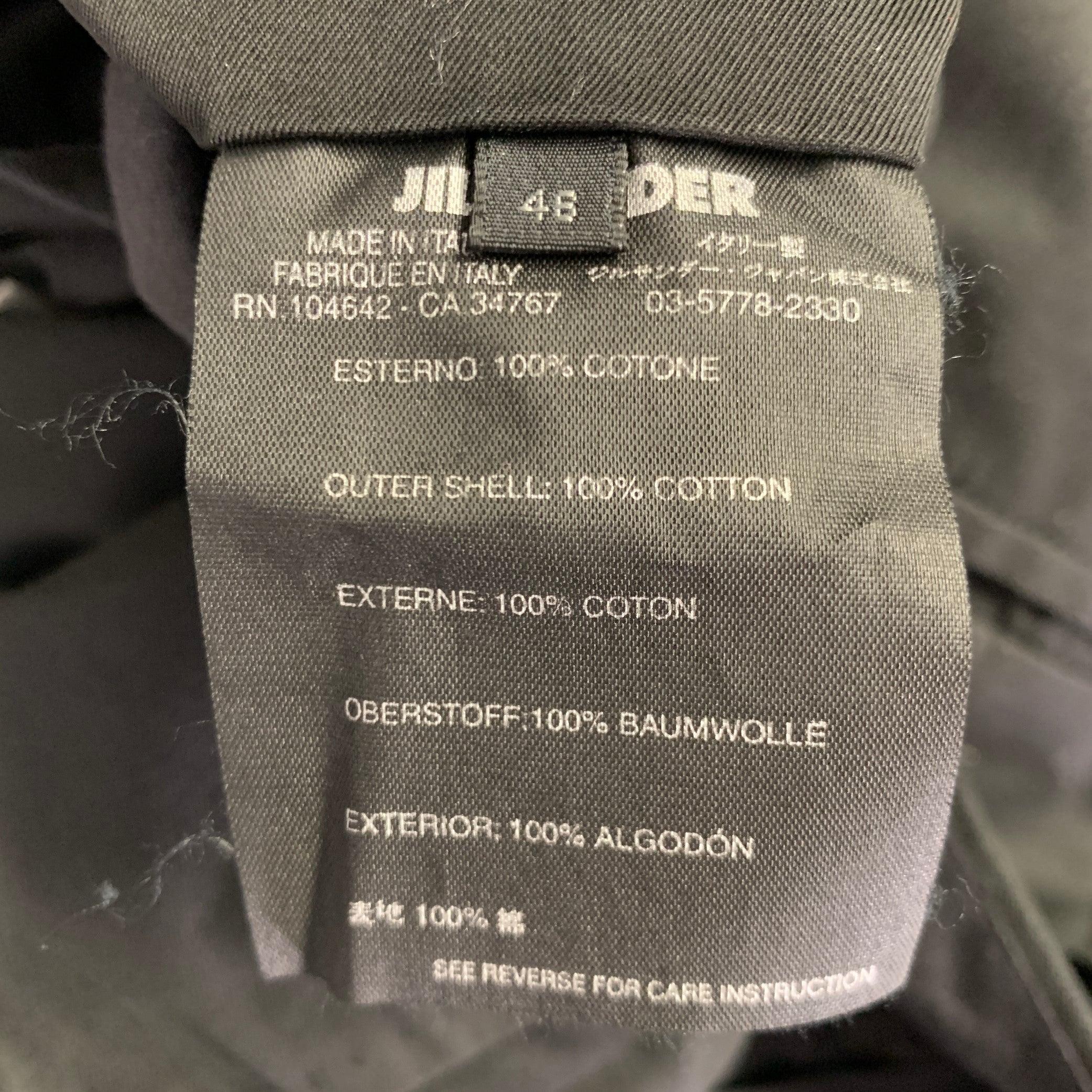 JIL SANDER Size 30 Black White Vertical Stripe Cotton Flat Front Dress Pants For Sale 1