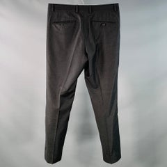 JIL SANDER Size 30 Grey Charcoal Twill Wool Tapered Dress Pants