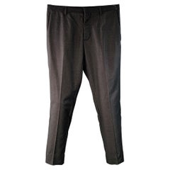 JIL SANDER Size 30 Grey Charcoal Twill Wool Tapered Dress Pants