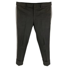 JIL SANDER Size 32 Black White Cotton Zip Fly Dress Pants