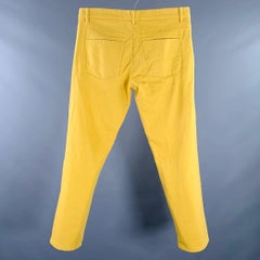 JIL SANDER Size 33 Mies Yellow Cotton Low Rise Button Fly Jeans