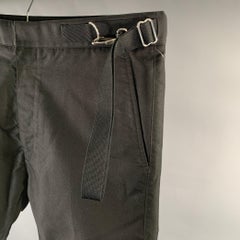 JIL SANDER Size 34 Black Cotton Blend Side Strap Casual Pants
