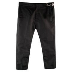 JIL SANDER Size 34 Black Cotton Blend Side Strap Casual Pants