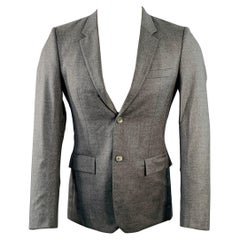 JIL SANDER Size 34 Grey Heather Twill Wool Cashmere Blend Sport Coat