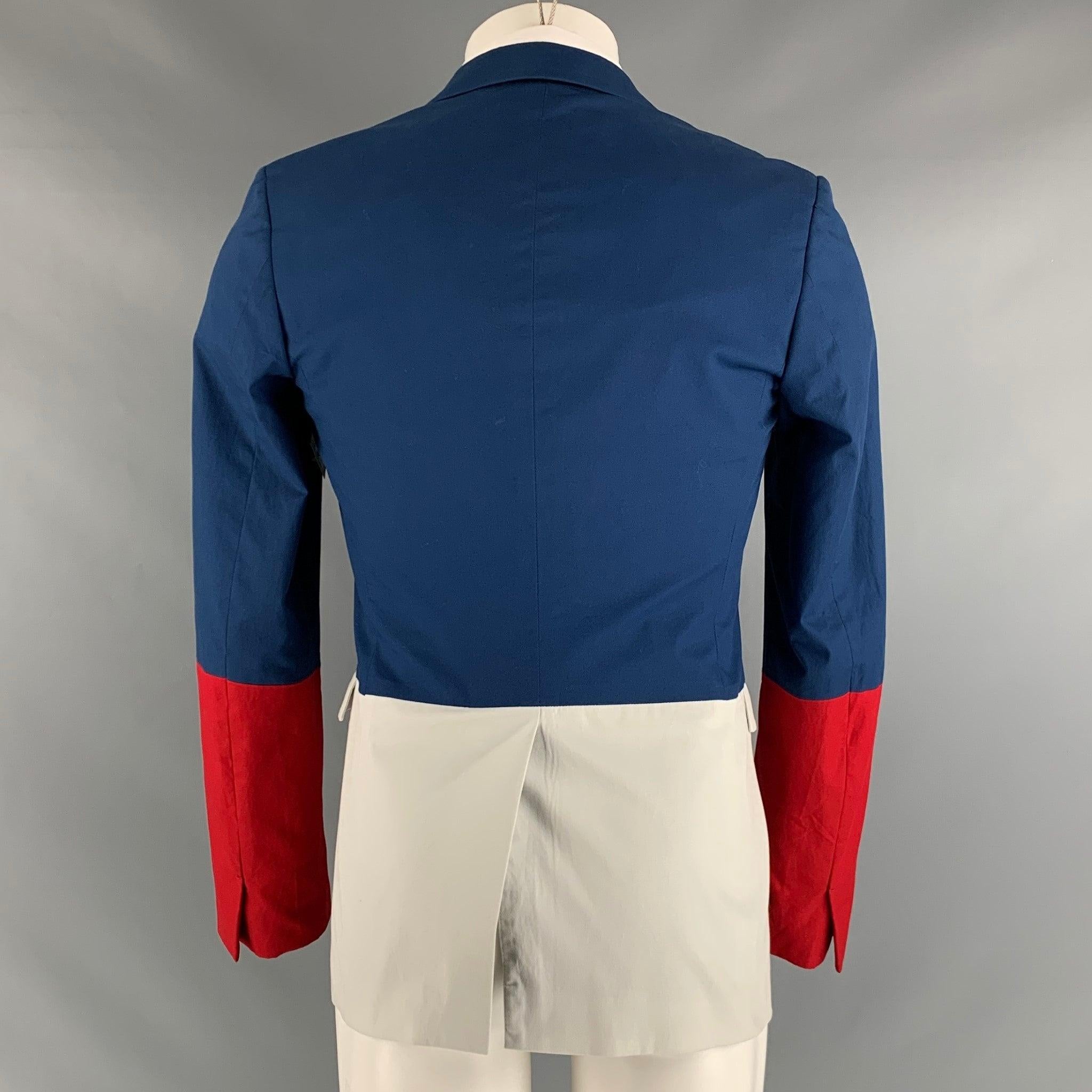 JIL SANDER Taille 36 Manteau sport bleu rouge et blanc à un seul bouton Bon état - En vente à San Francisco, CA