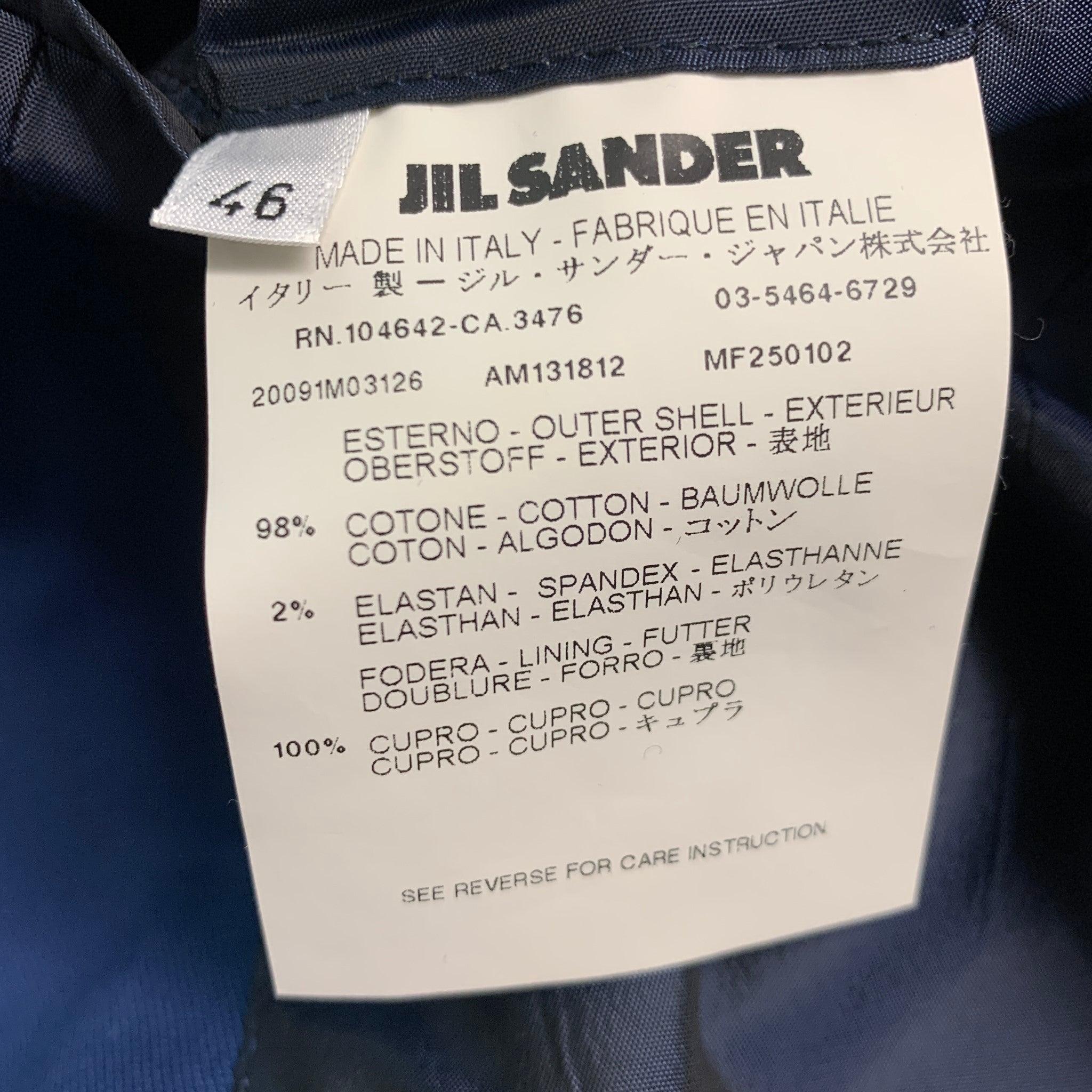JIL SANDER Size 36 Blue Red & White Color Block Single Button Sport Coat For Sale 1