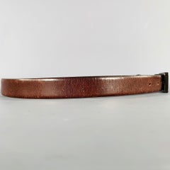 JIL SANDER Size 37 Brown Leather Wooden Buckle Belt