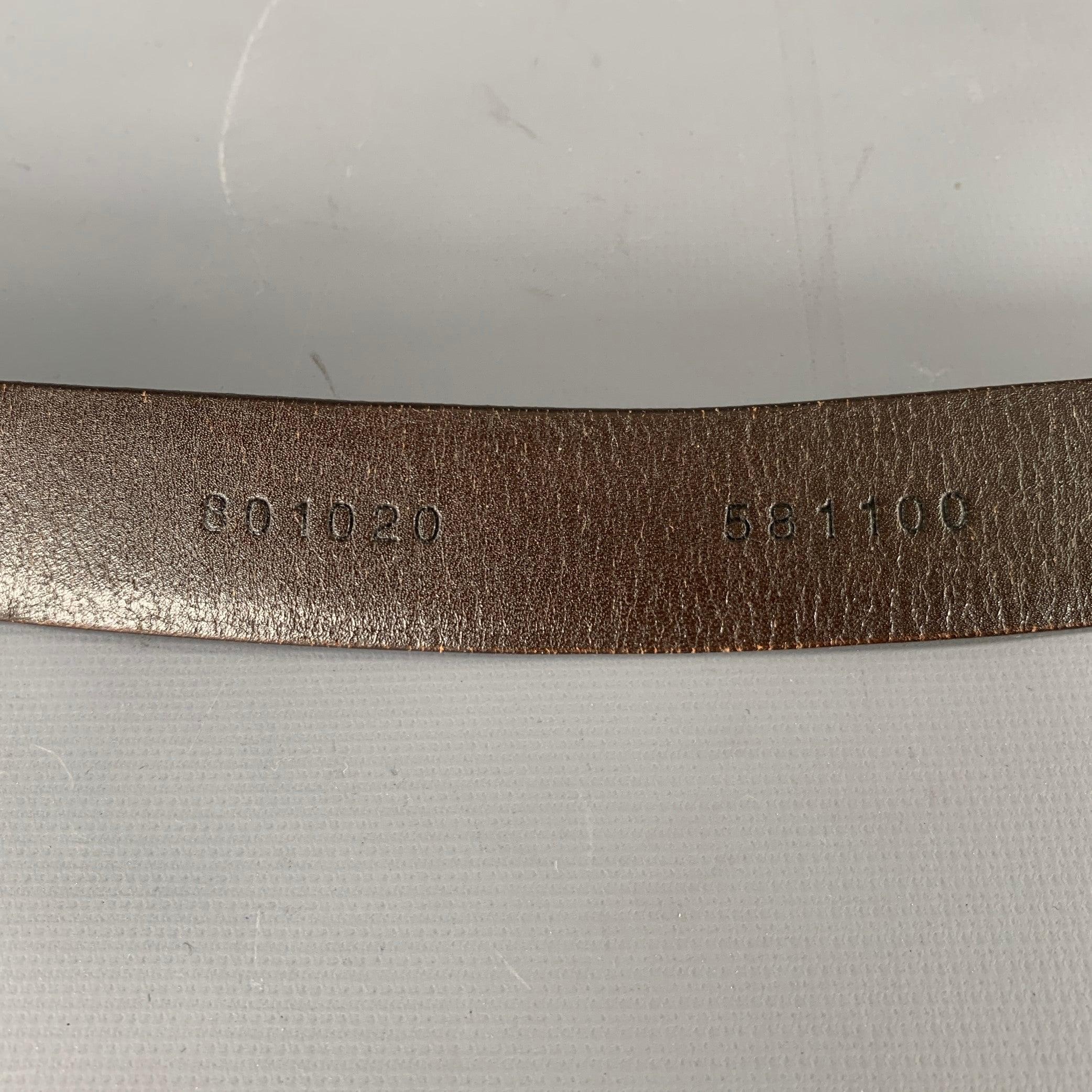 JIL SANDER Size 37 Brown Leather Wooden Buckle Belt For Sale 1