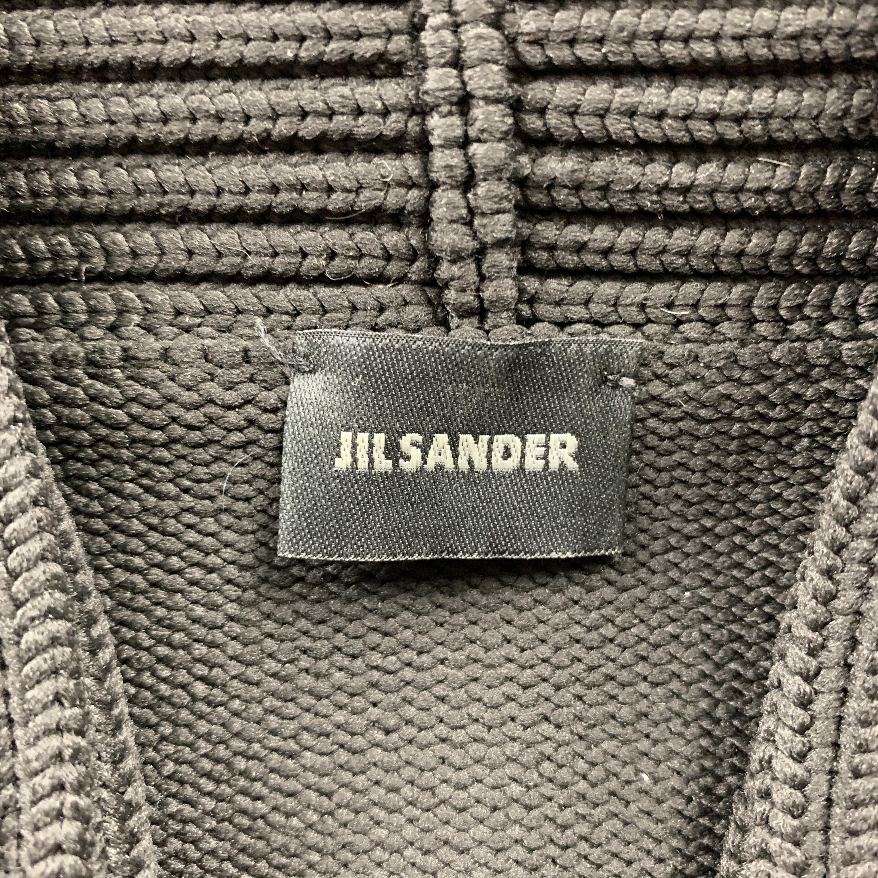 JIL SANDER Size 38 Black Knitted Polypropylene Shawl Collar Sweater In Excellent Condition In San Francisco, CA