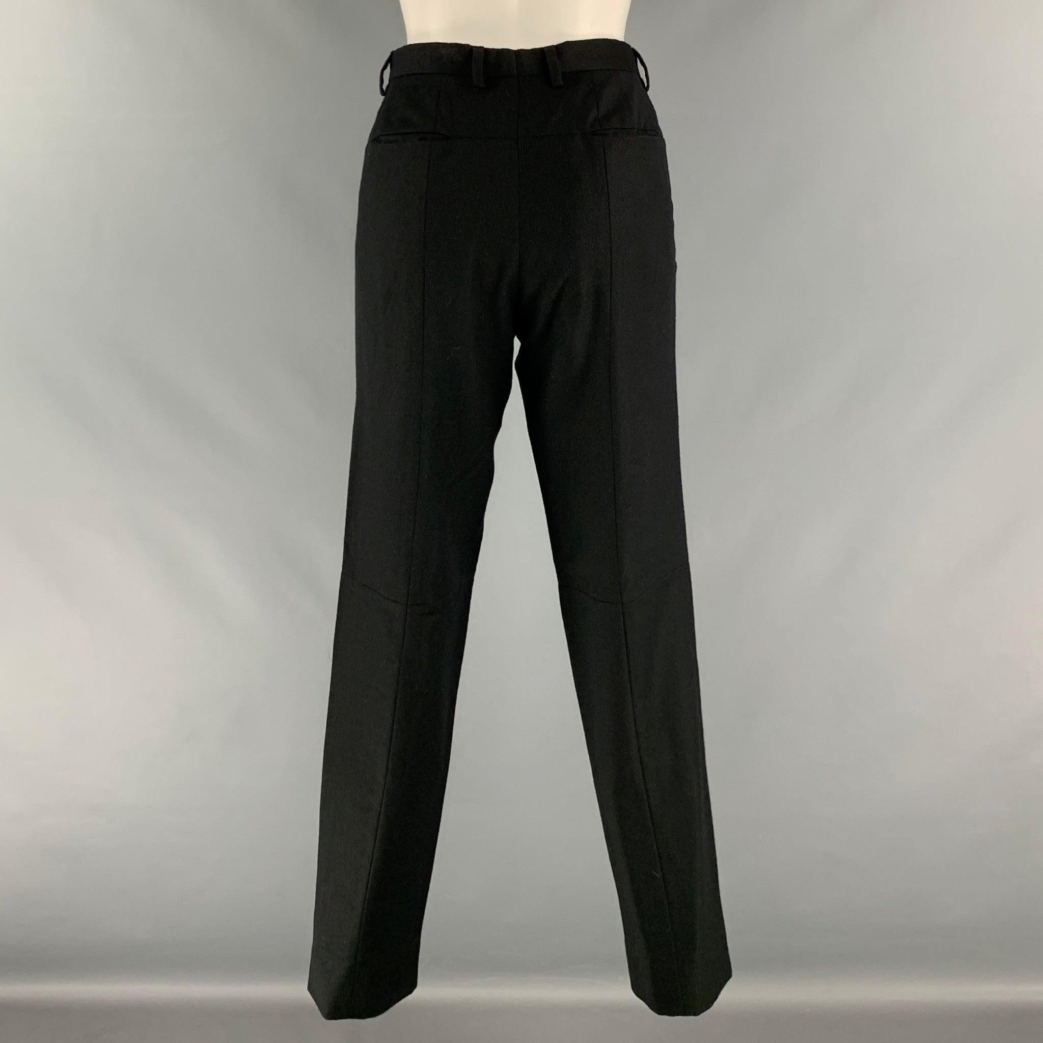 JIL SANDER Size 38 Black Patchwork Wool Single Button Suit For Sale 2