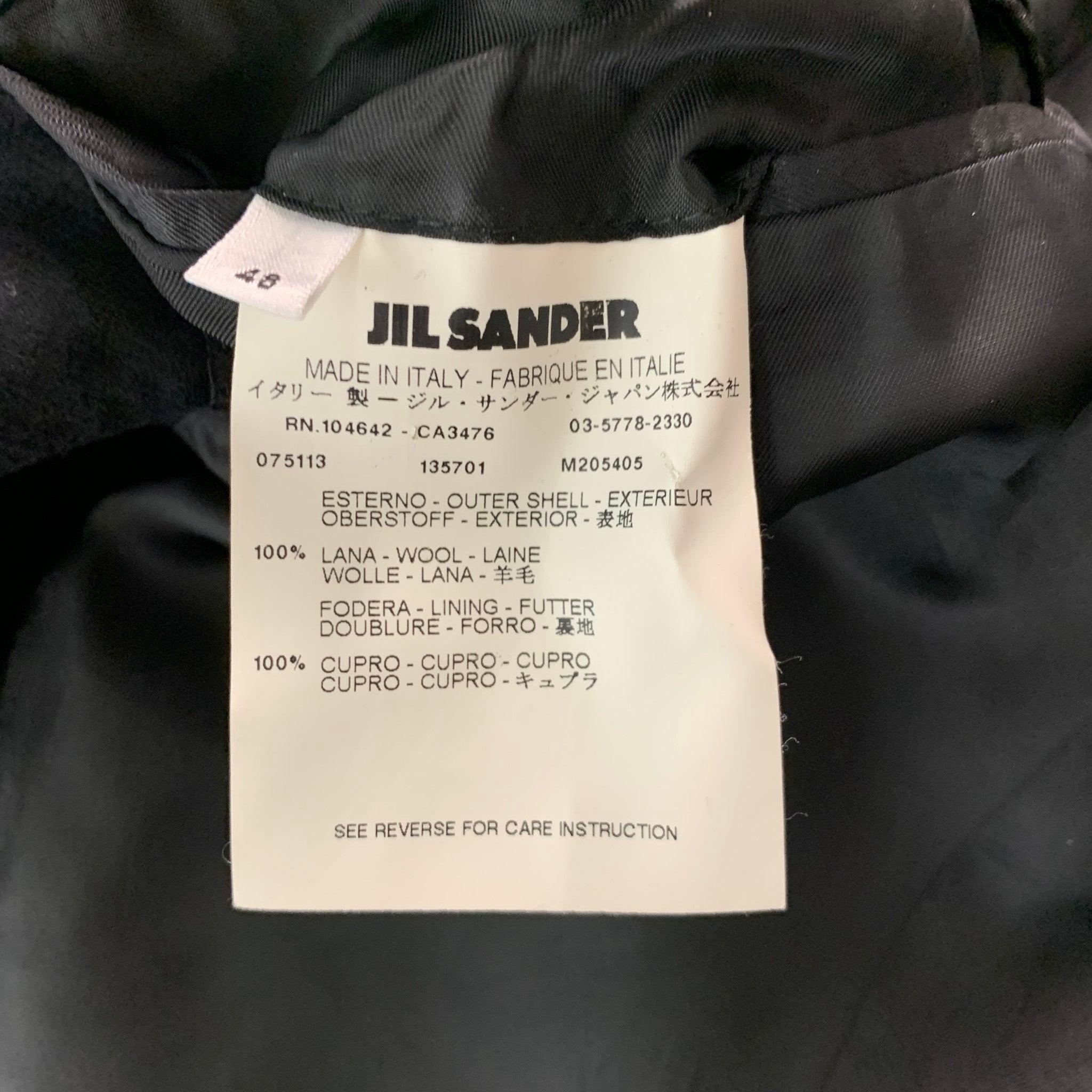 JIL SANDER Size 38 Black Patchwork Wool Single Button Suit For Sale 3