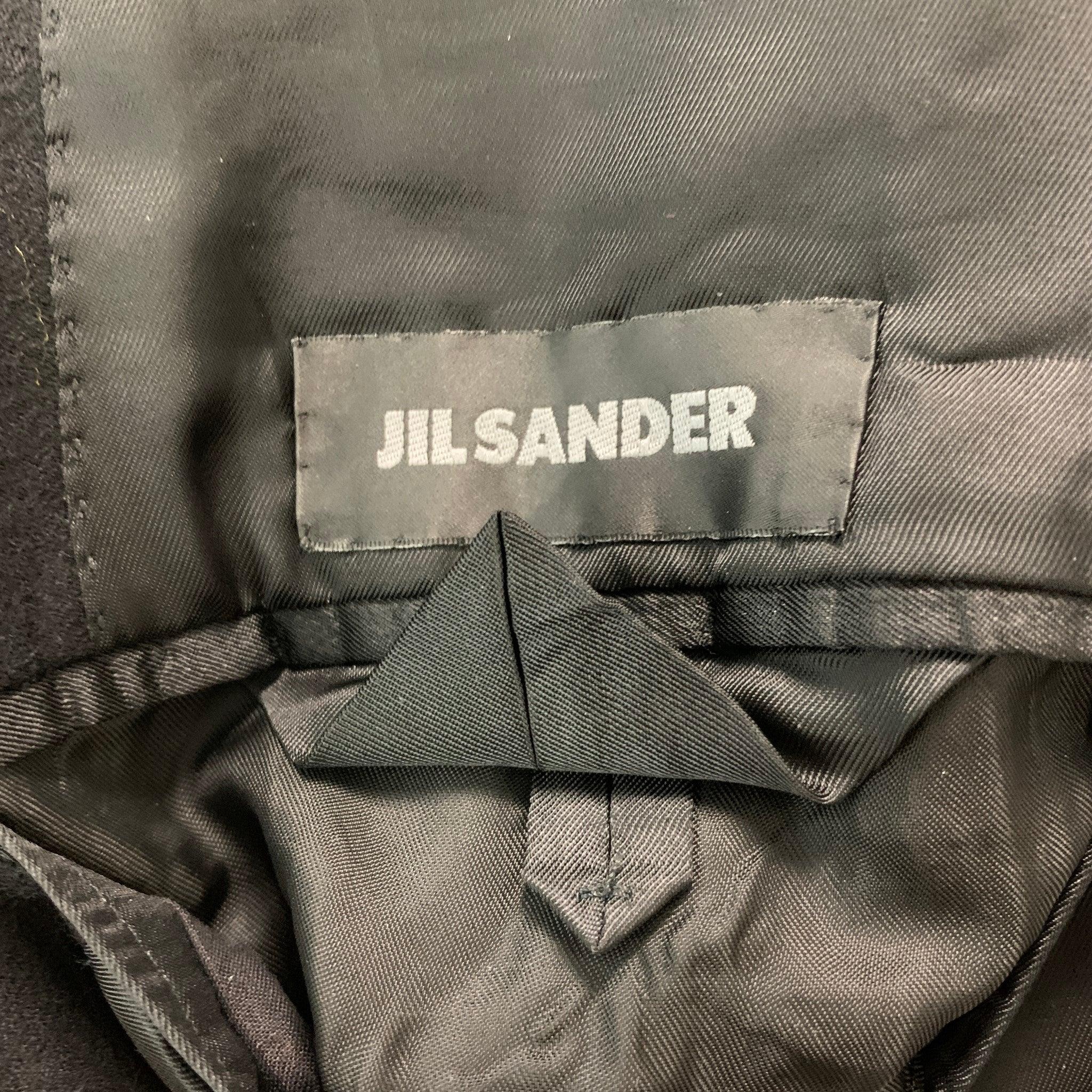 JIL SANDER Size 38 Black Patchwork Wool Single Button Suit For Sale 5