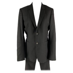 JIL SANDER Size 38 Black Patchwork Wool Single Button Suit