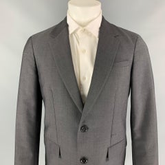 JIL SANDER Size 38 Dark Gray Wool / Mohair Notch Lapel Sport Coat