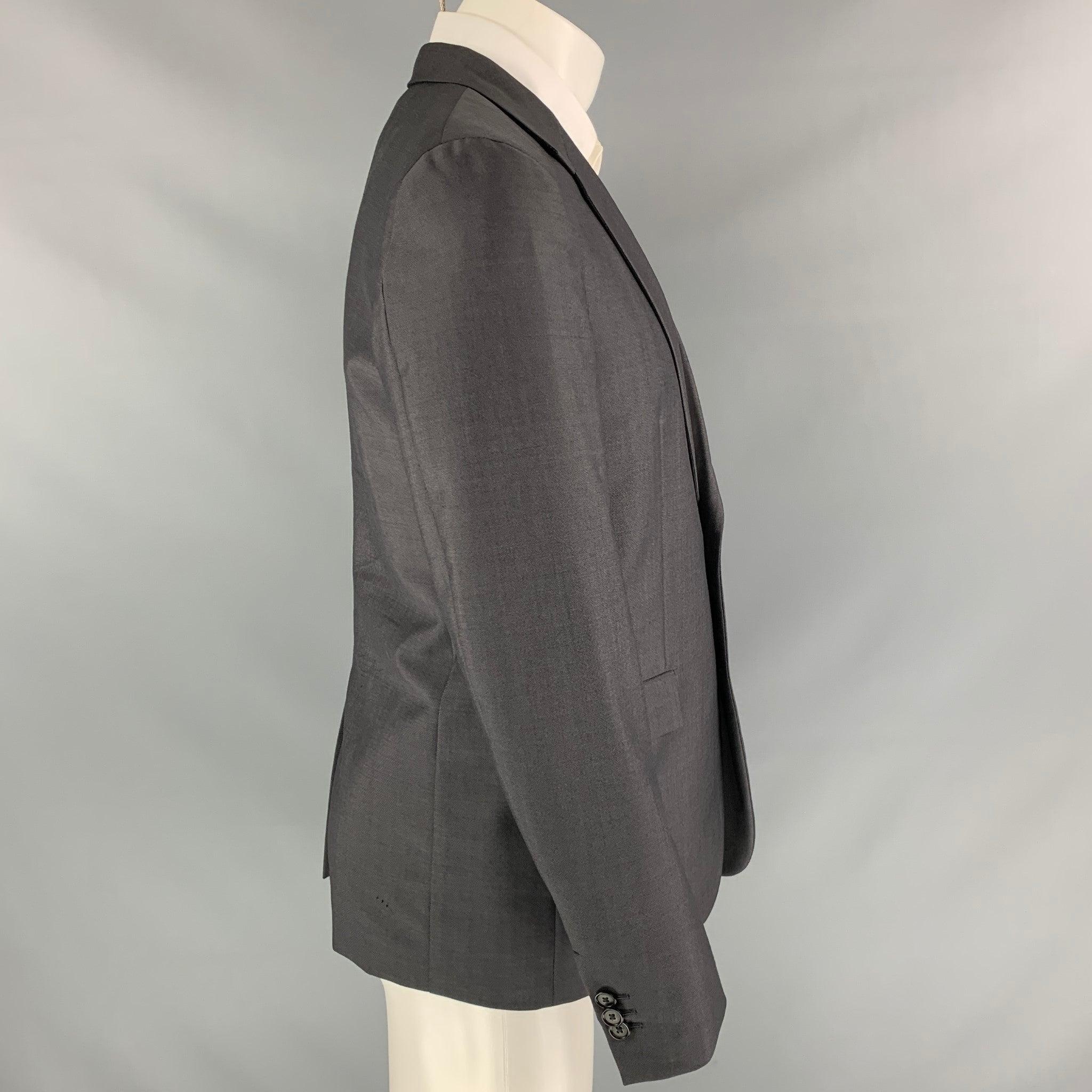 JIL SANDER Size 38 Dark Gray Wool / Mohair Notch Lapel Sport Coat In Good Condition For Sale In San Francisco, CA