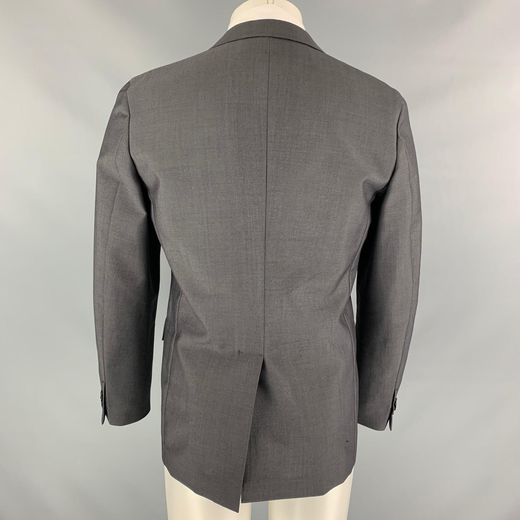 Men's JIL SANDER Size 38 Dark Gray Wool / Mohair Notch Lapel Sport Coat For Sale