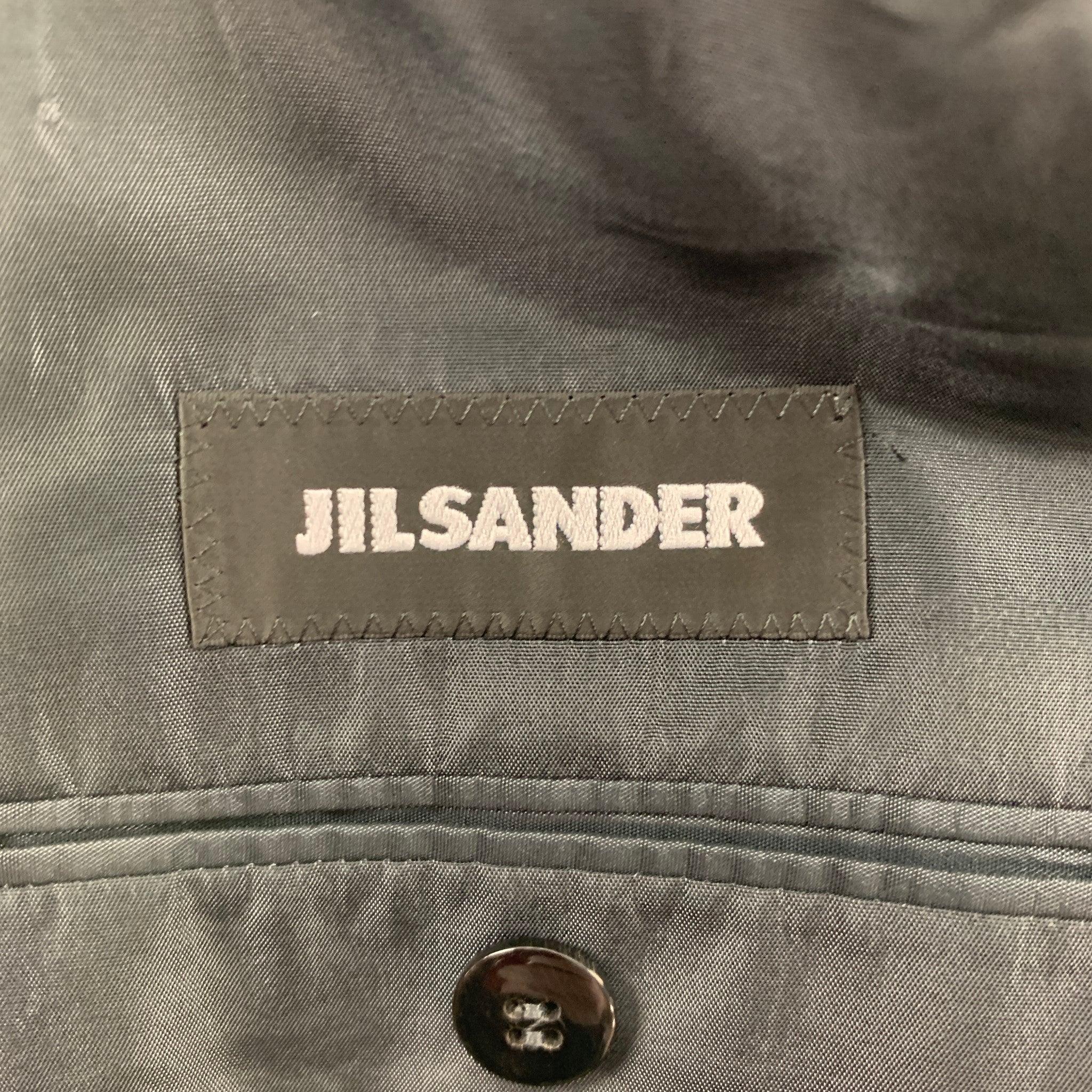 JIL SANDER Size 38 Dark Gray Wool / Mohair Notch Lapel Sport Coat For Sale 4