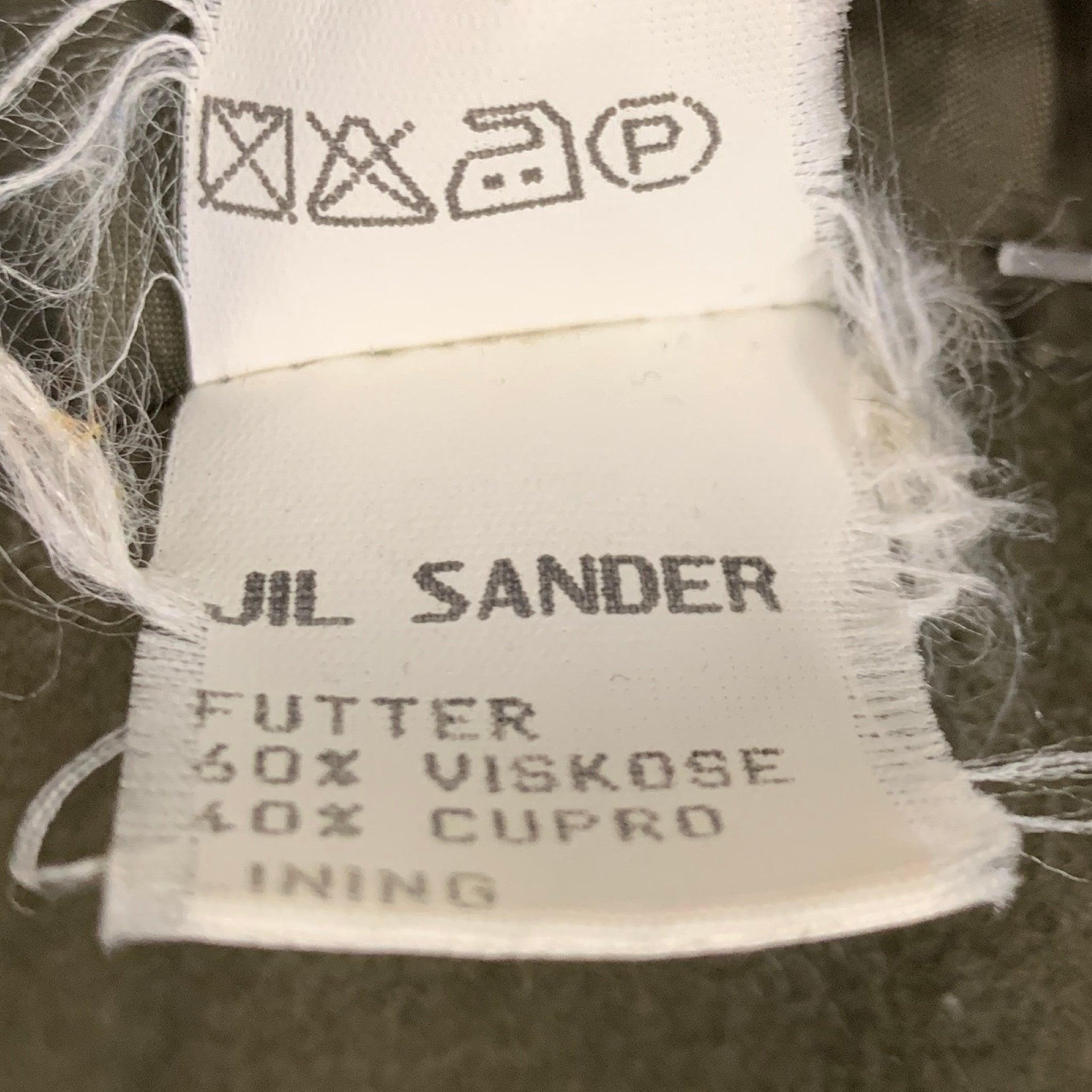 JIL SANDER Size 38 Green Lambswool Angora Coat For Sale 3