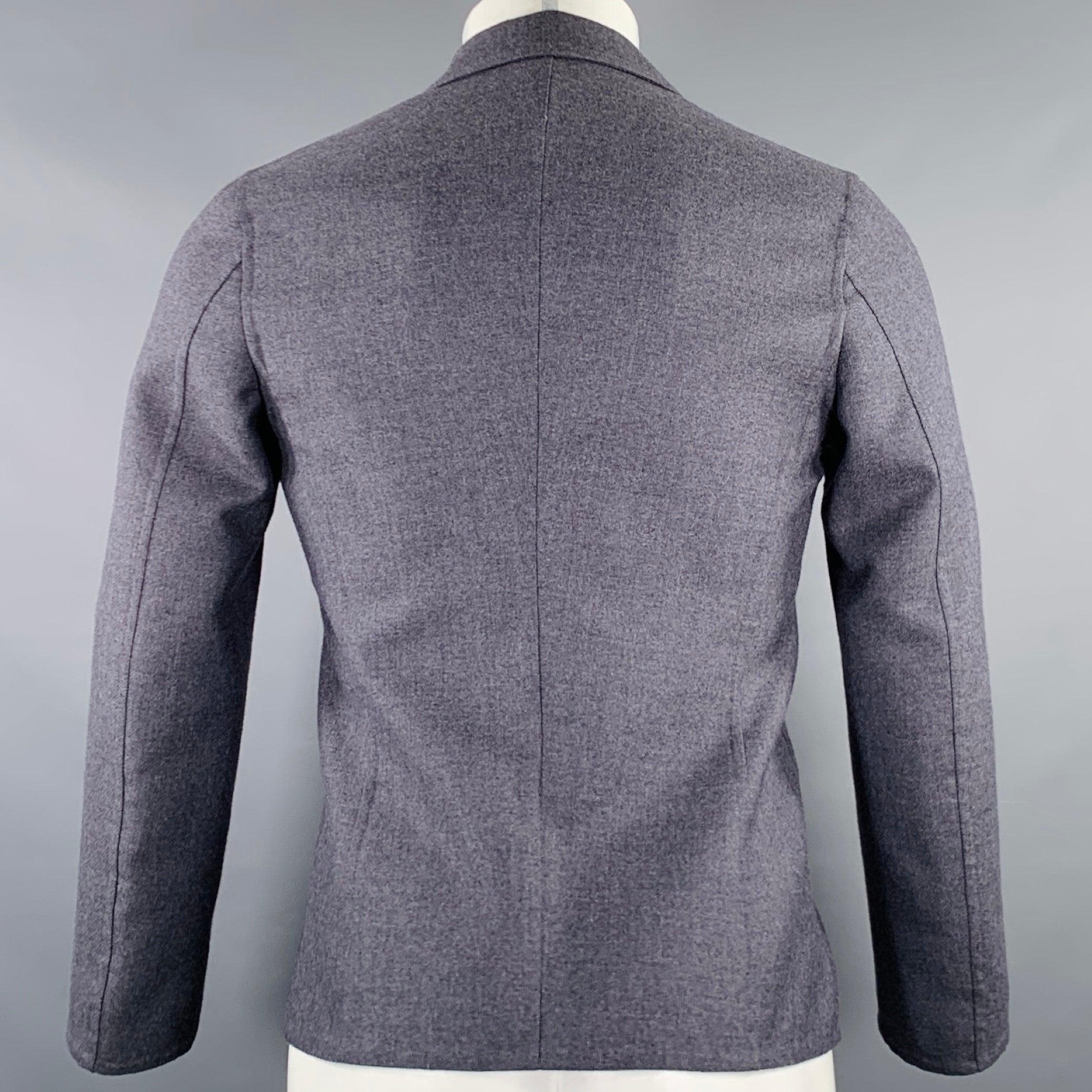 Grigio JIL SANDER Giacca monopetto in lana grigia taglia 38 in vendita