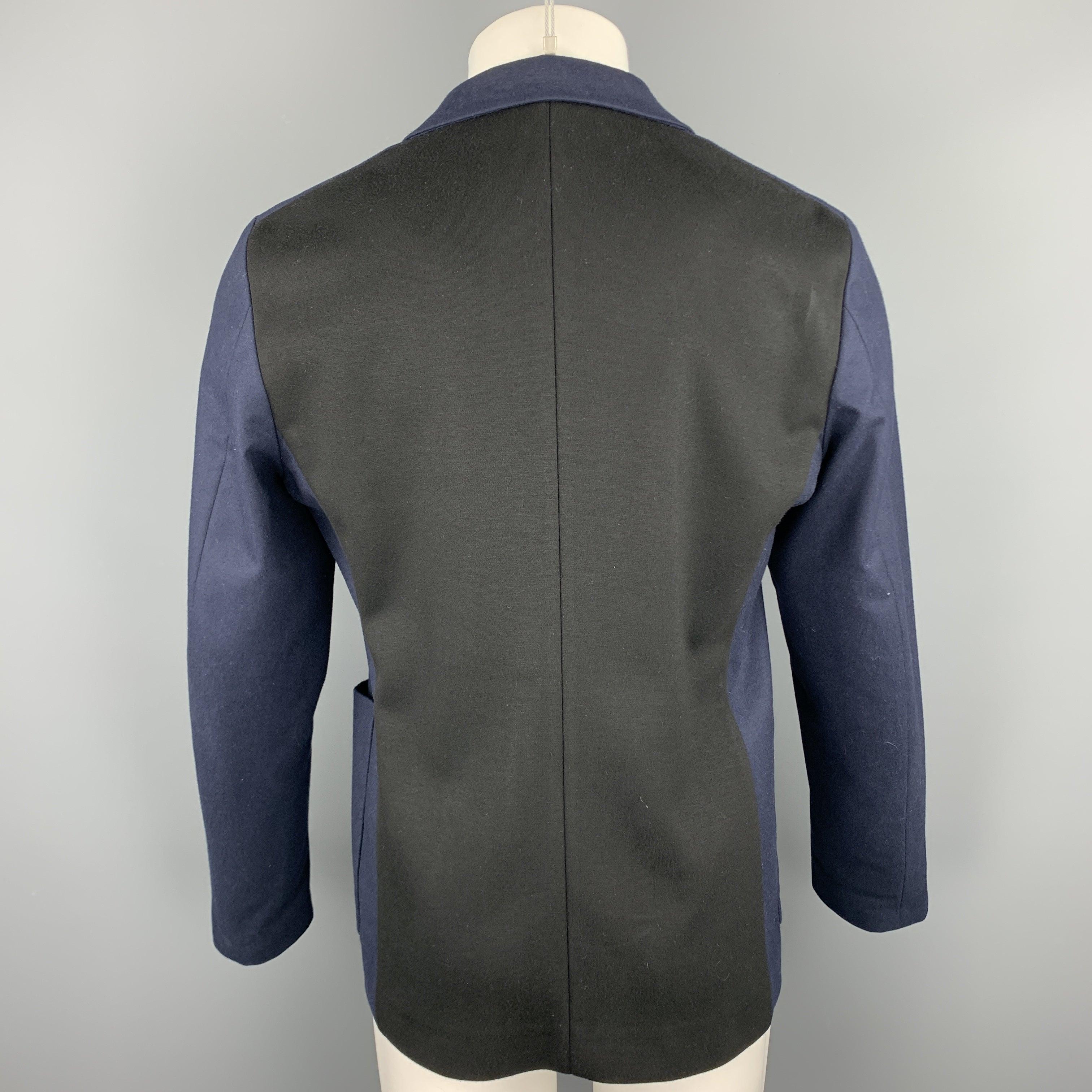 Men's JIL SANDER Size 38 Navy Wool Notch Lapel Sport Coat For Sale
