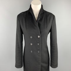 JIL SANDER Size 4 Black Cashmere Blend Double Breasted Coat