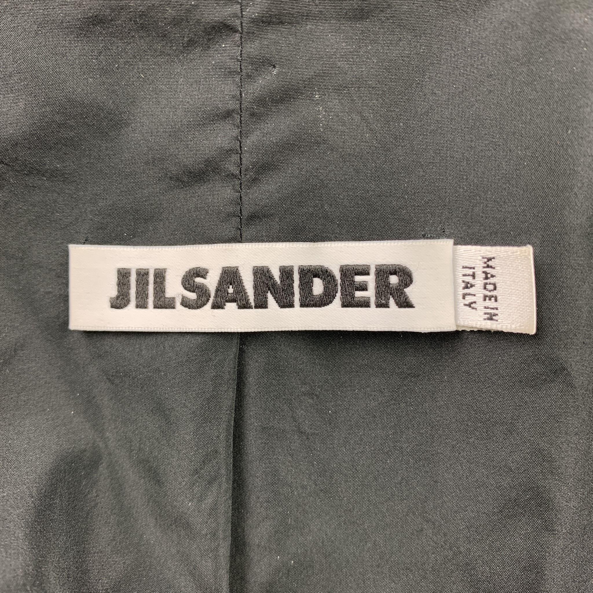 JIL SANDER Size 4 Black Cashmere Blend Double Breasted Coat 1