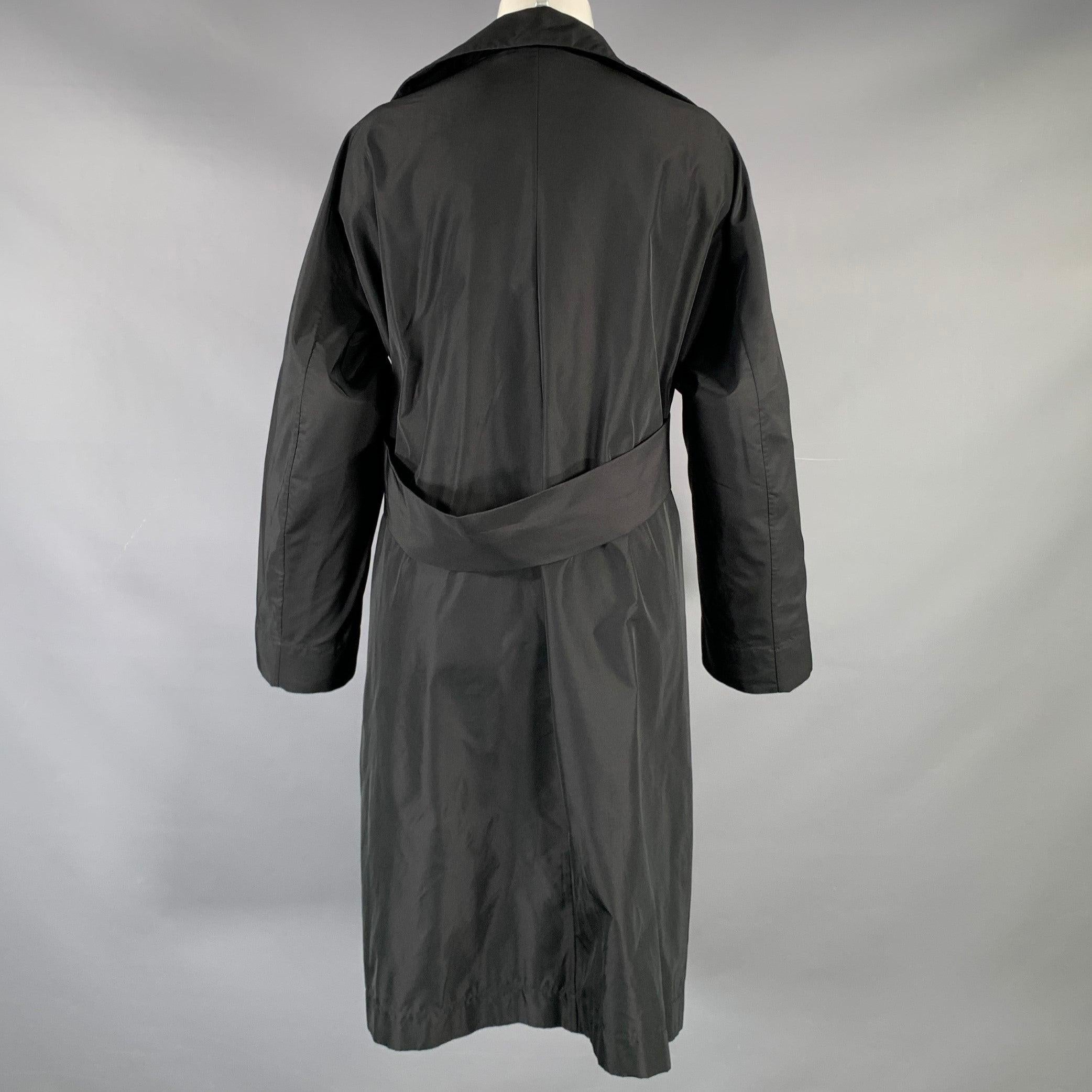 Jil Sander Taglia 4 Cappotto aperto sul davanti in poliestere e seta nera In condizioni ottime in vendita a San Francisco, CA