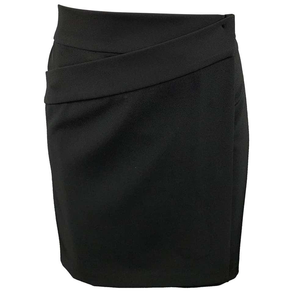Jean Paul Gaultier Black Rayon Asymmetrical Point Hem A Line Skirt For ...