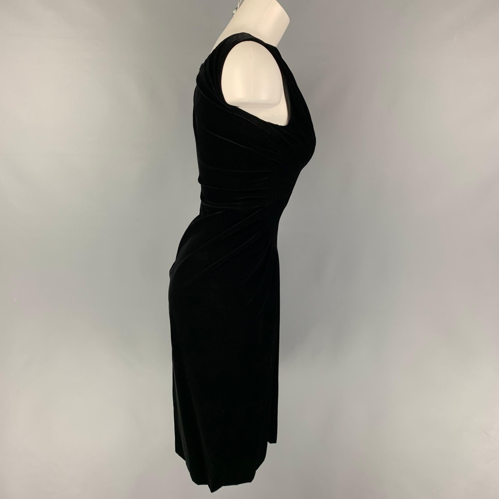 JIL SANDER Size 4 Black Viscose Blend Ruffled Sleeveless Dress In Good Condition In San Francisco, CA