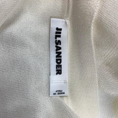 JIL SANDER Größe 4 Cremefarbene Strickjacke aus Seide / Baumwolle