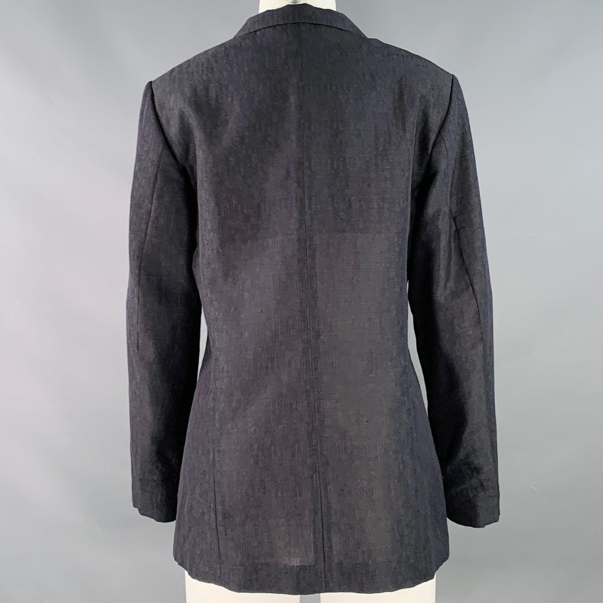 JIL SANDER Size 4 Grey Charcoal Silk Mohair Wool Jacket Blazer In Excellent Condition For Sale In San Francisco, CA