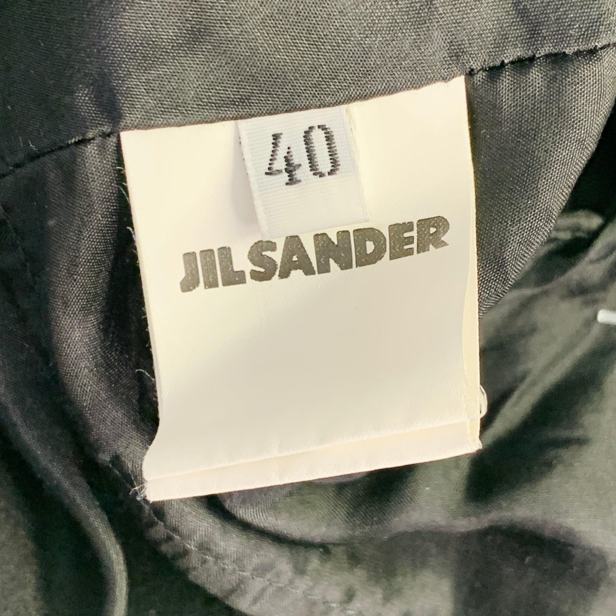 JIL SANDER Size 4 Grey Charcoal Silk Mohair Wool Jacket Blazer For Sale 1
