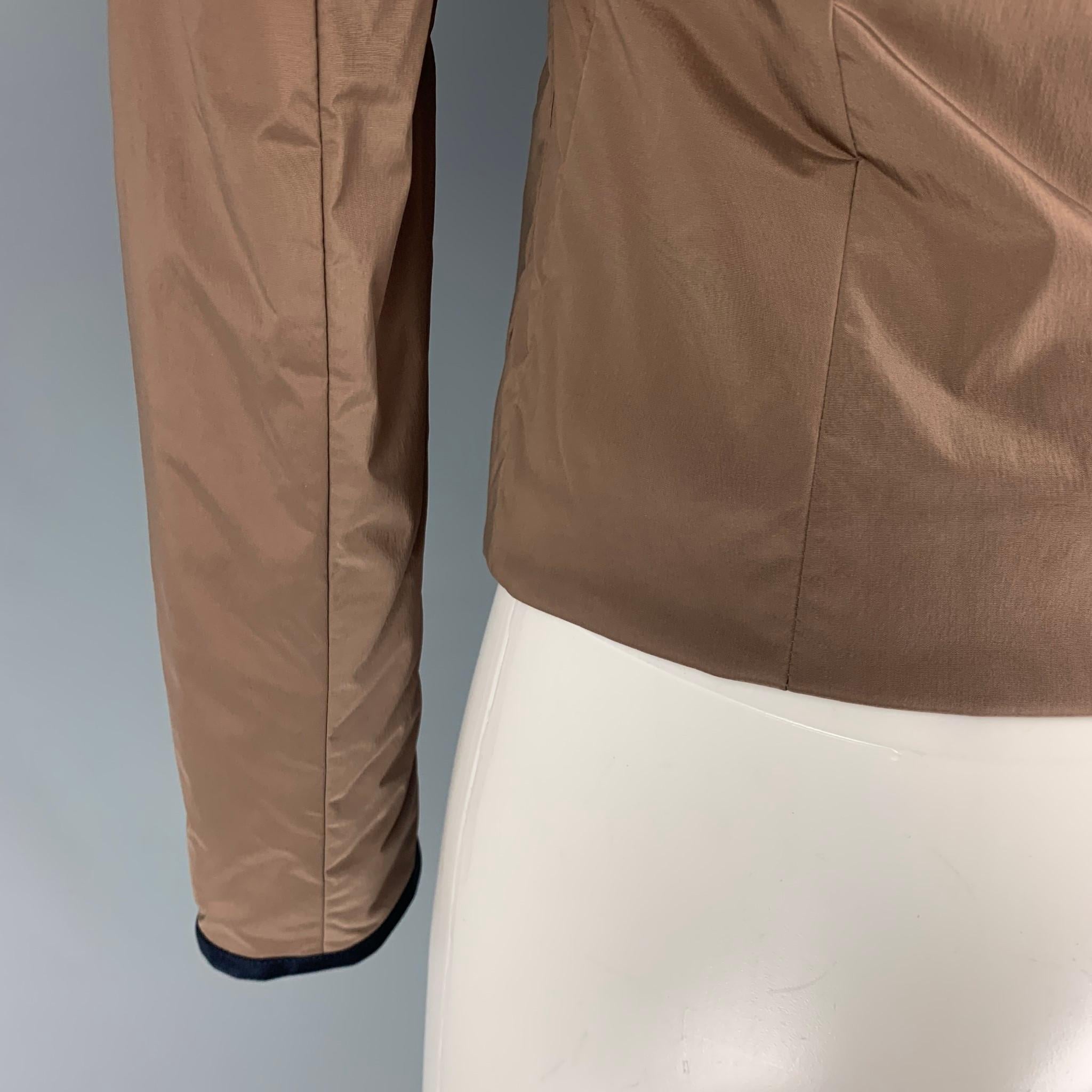 JIL SANDER Size 4 Khaki Polyamide Blend Padded Jacket Blazer In Good Condition In San Francisco, CA