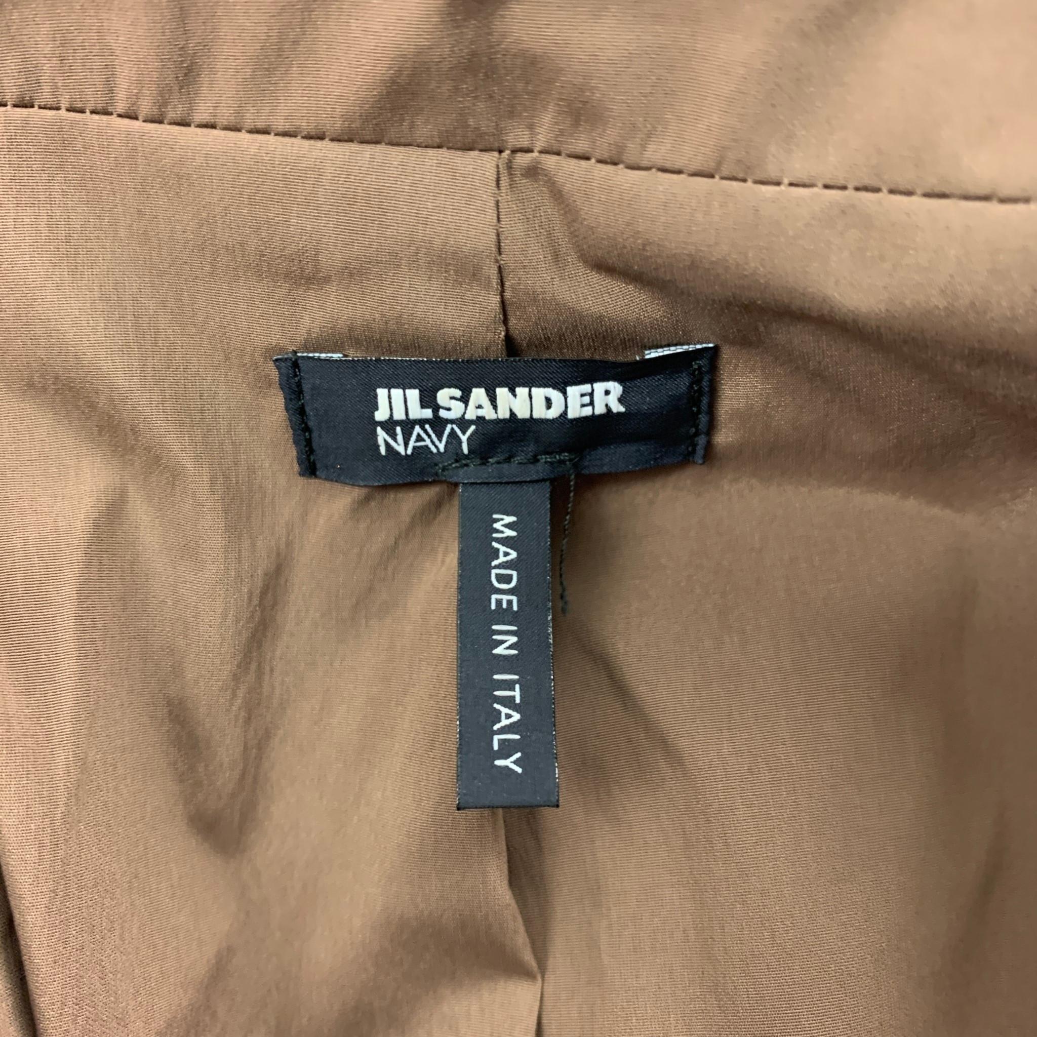 JIL SANDER Size 4 Khaki Polyamide Blend Padded Jacket Blazer 1
