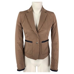 JIL SANDER Size 4 Khaki Polyamide Blend Padded Jacket Blazer
