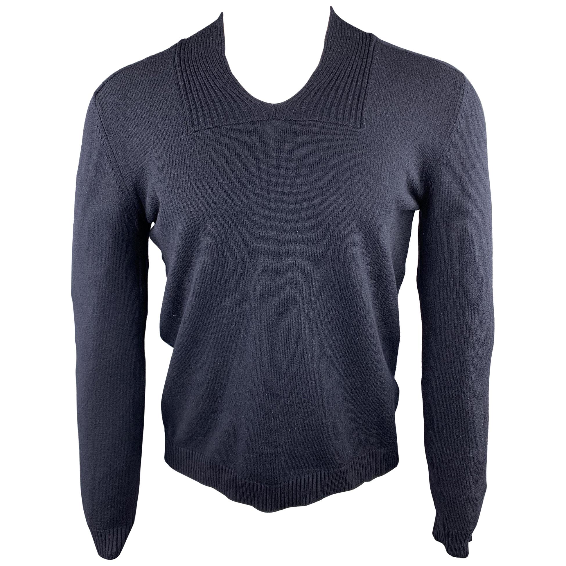 lanthaan Reproduceren Rose kleur JIL SANDER Size 40 Navy Solid Wool / Polyester Ribbed Collar Sweater For  Sale at 1stDibs