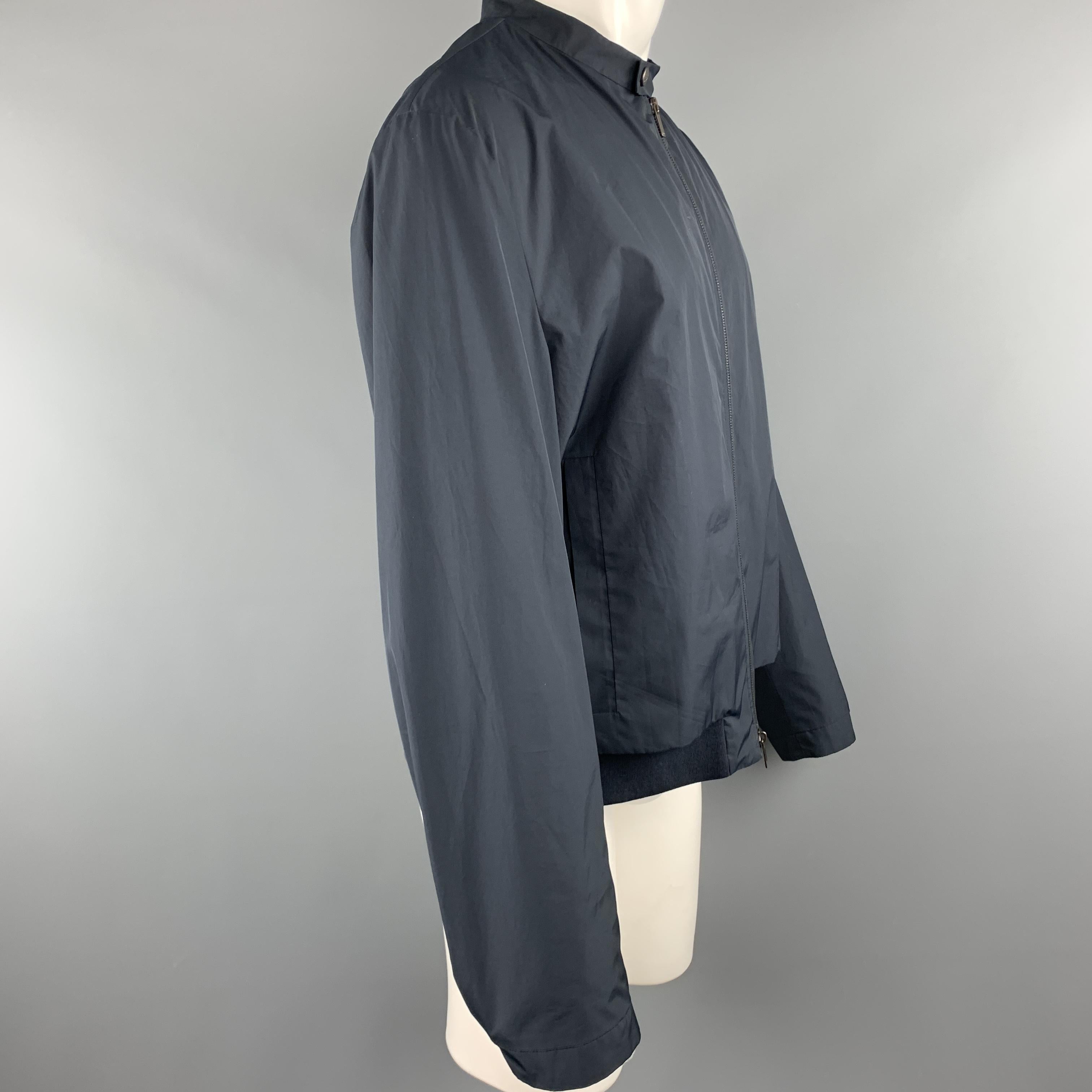 Men's JIL SANDER Size 40 Navy Windbreaker Zip Up Tab Collar Jacket
