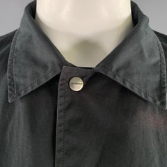 JIL SANDER Größe 42 Schwarz Baumwolle Druckknopf Mantel