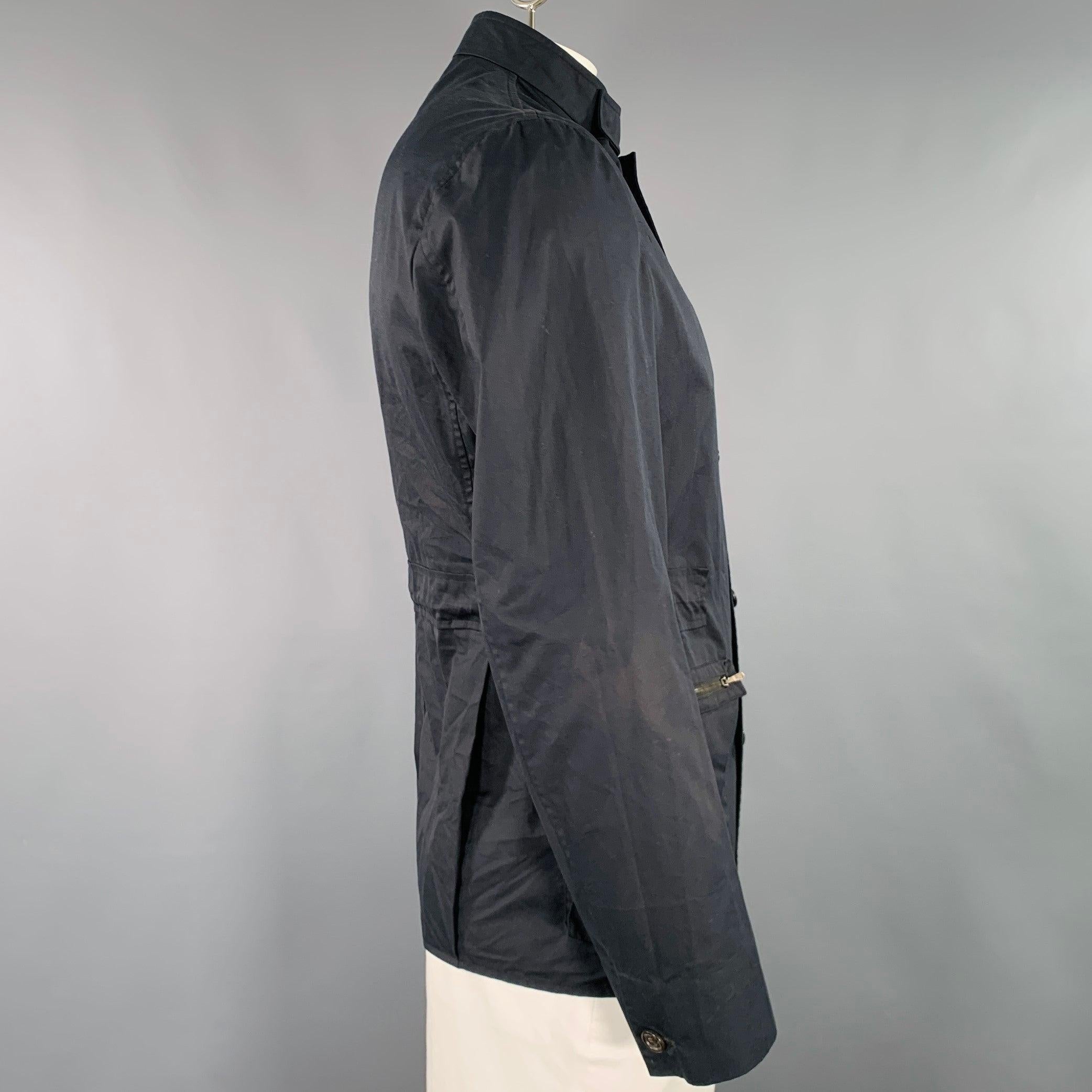 JIL SANDER Size 42 Black Parka Jacket In Good Condition For Sale In San Francisco, CA