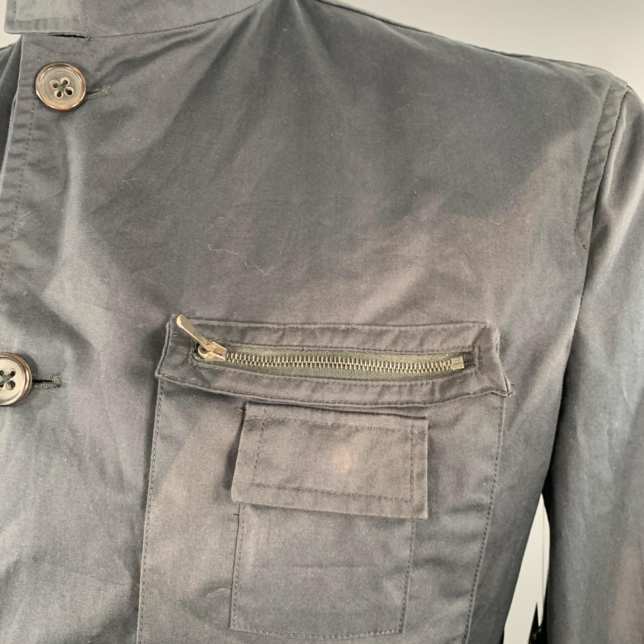 JIL SANDER Size 42 Black Parka Jacket For Sale 2