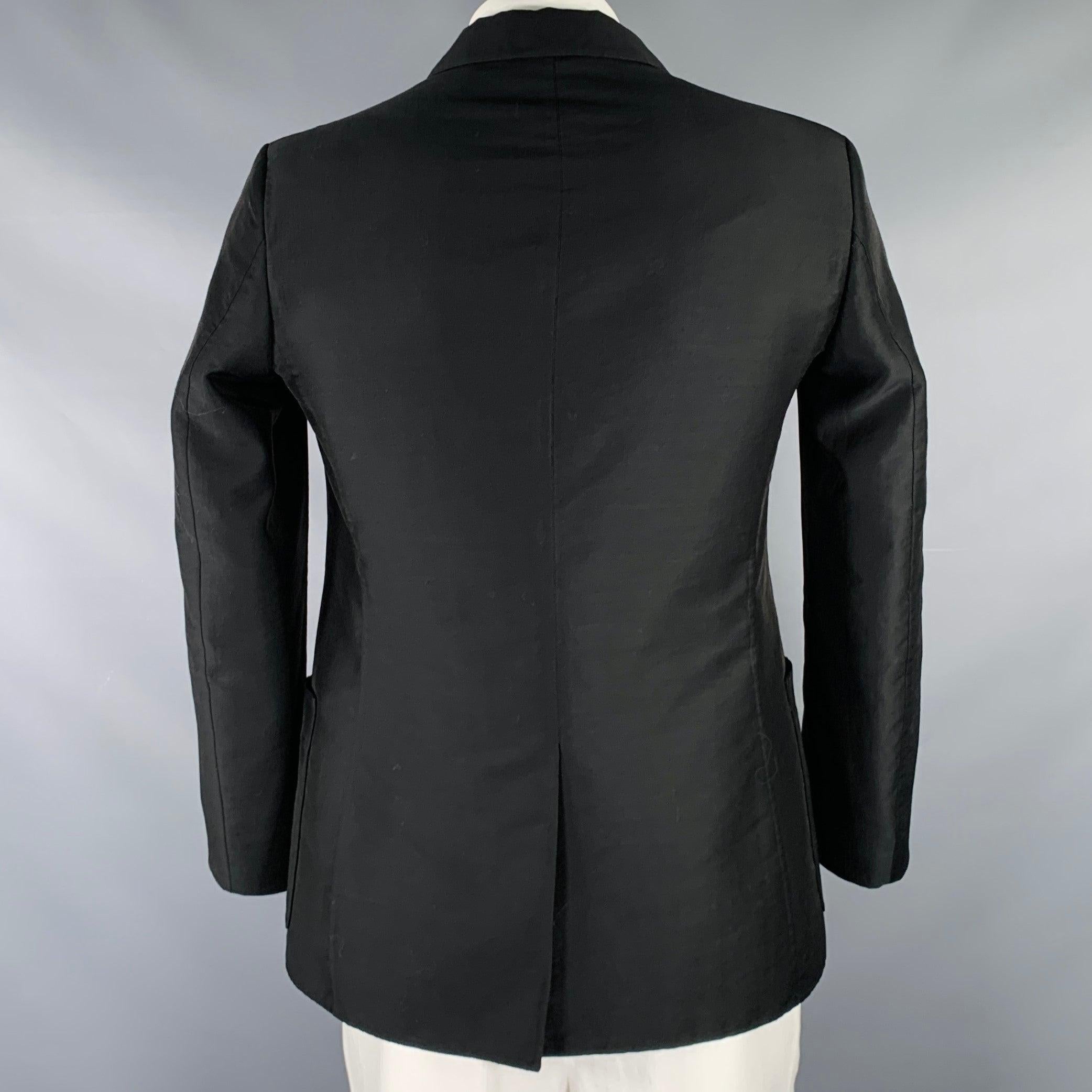JIL SANDER Size 42 Black Wool Blend Notch Lapel Sport Coat In Excellent Condition For Sale In San Francisco, CA