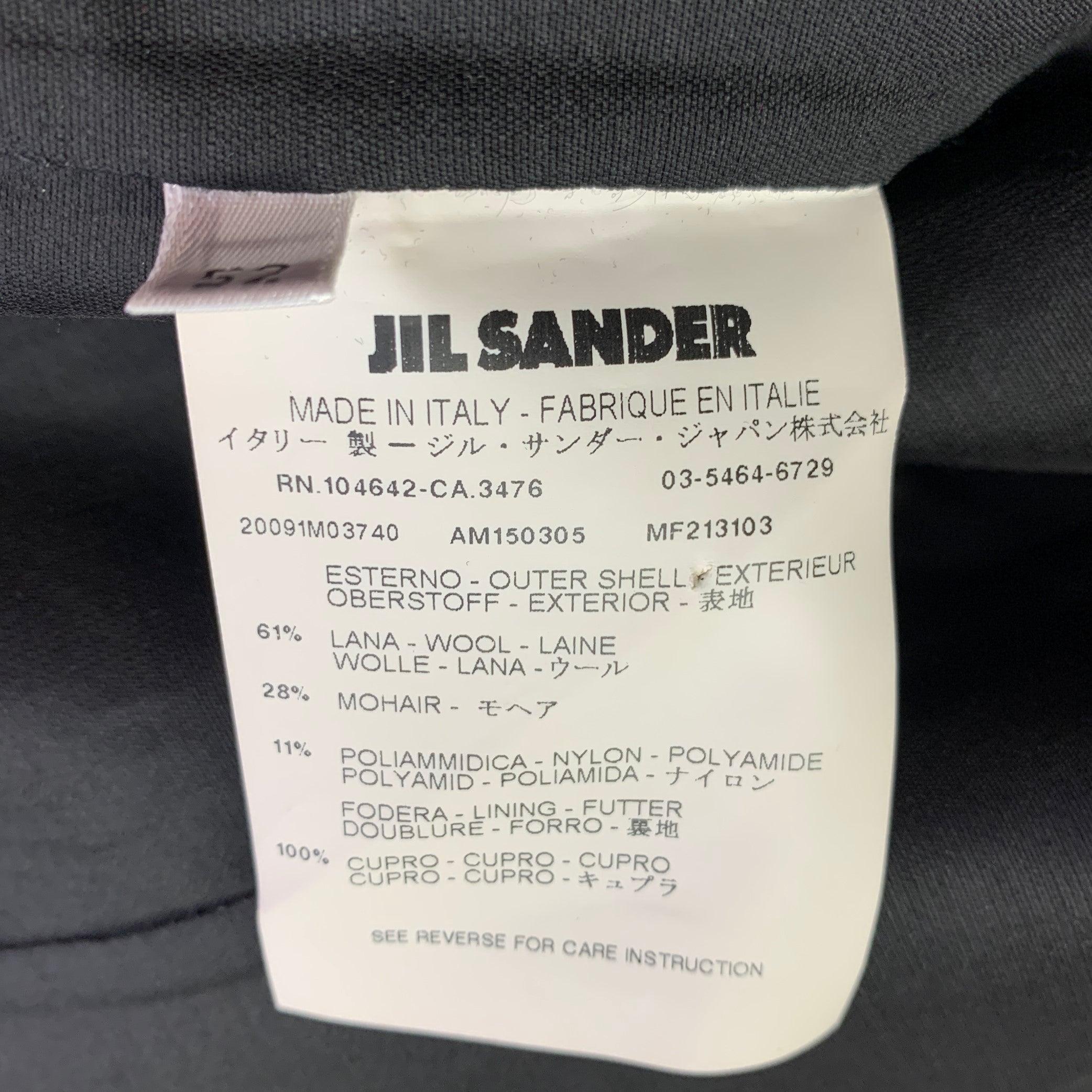 JIL SANDER Size 42 Black Wool Blend Notch Lapel Sport Coat For Sale 2