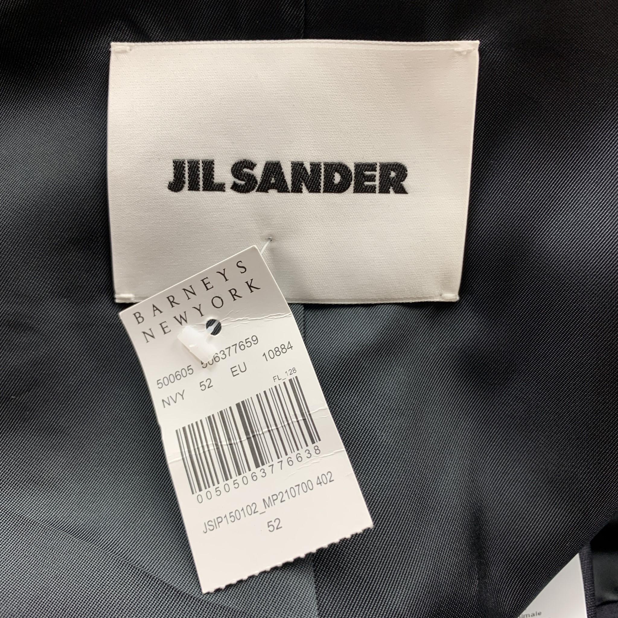 Men's JIL SANDER Size 42 Black Wool / Mohair Notch Lapel Sport Coat / Jacket