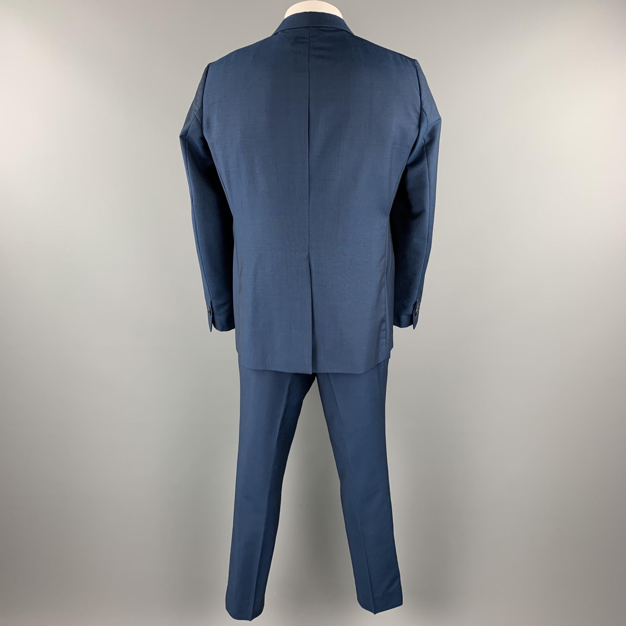 Purple JIL SANDER Size 42 Navy Wool / Mohair Notch Lapel Suit