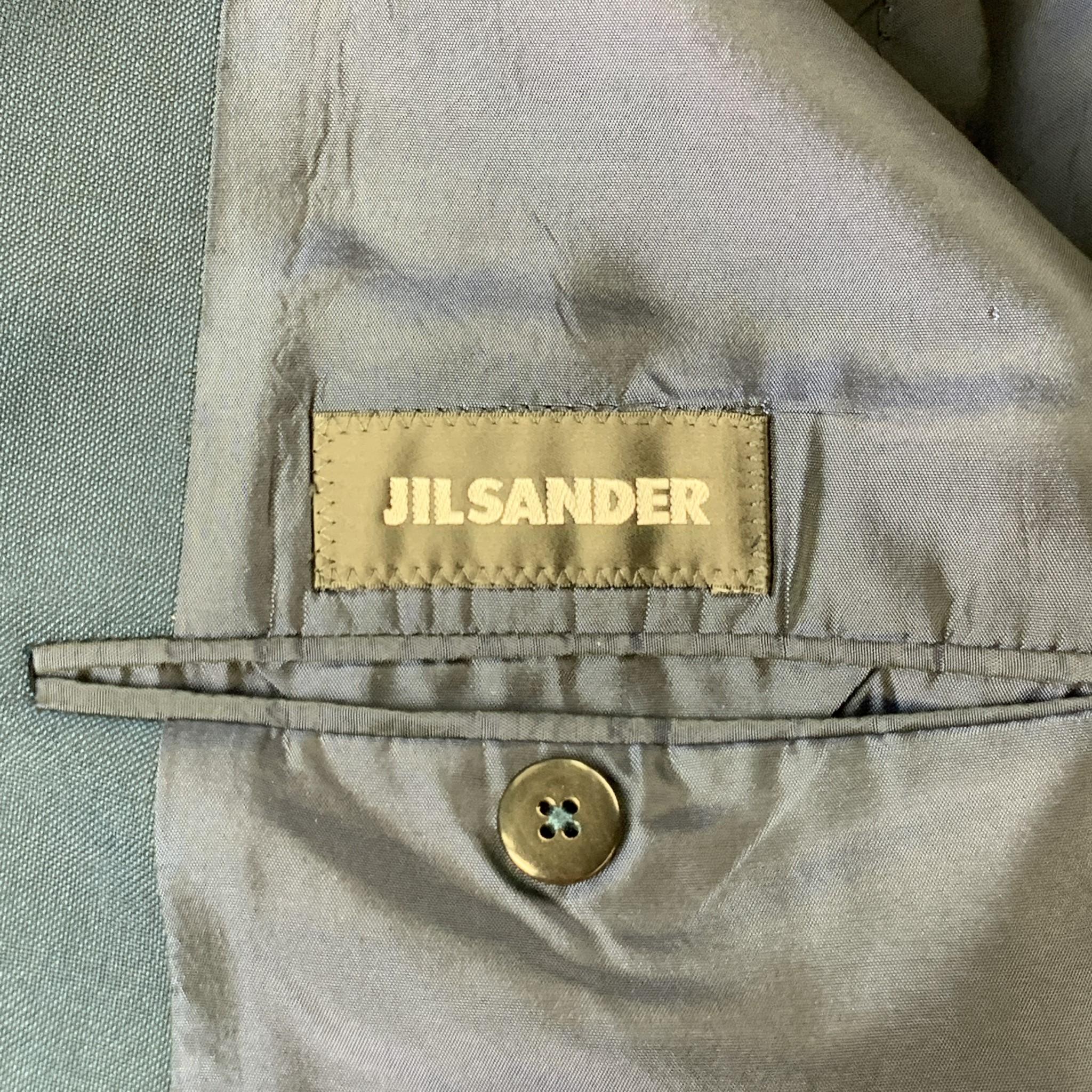 JIL SANDER Size 42 Navy Wool / Mohair Notch Lapel Suit 2