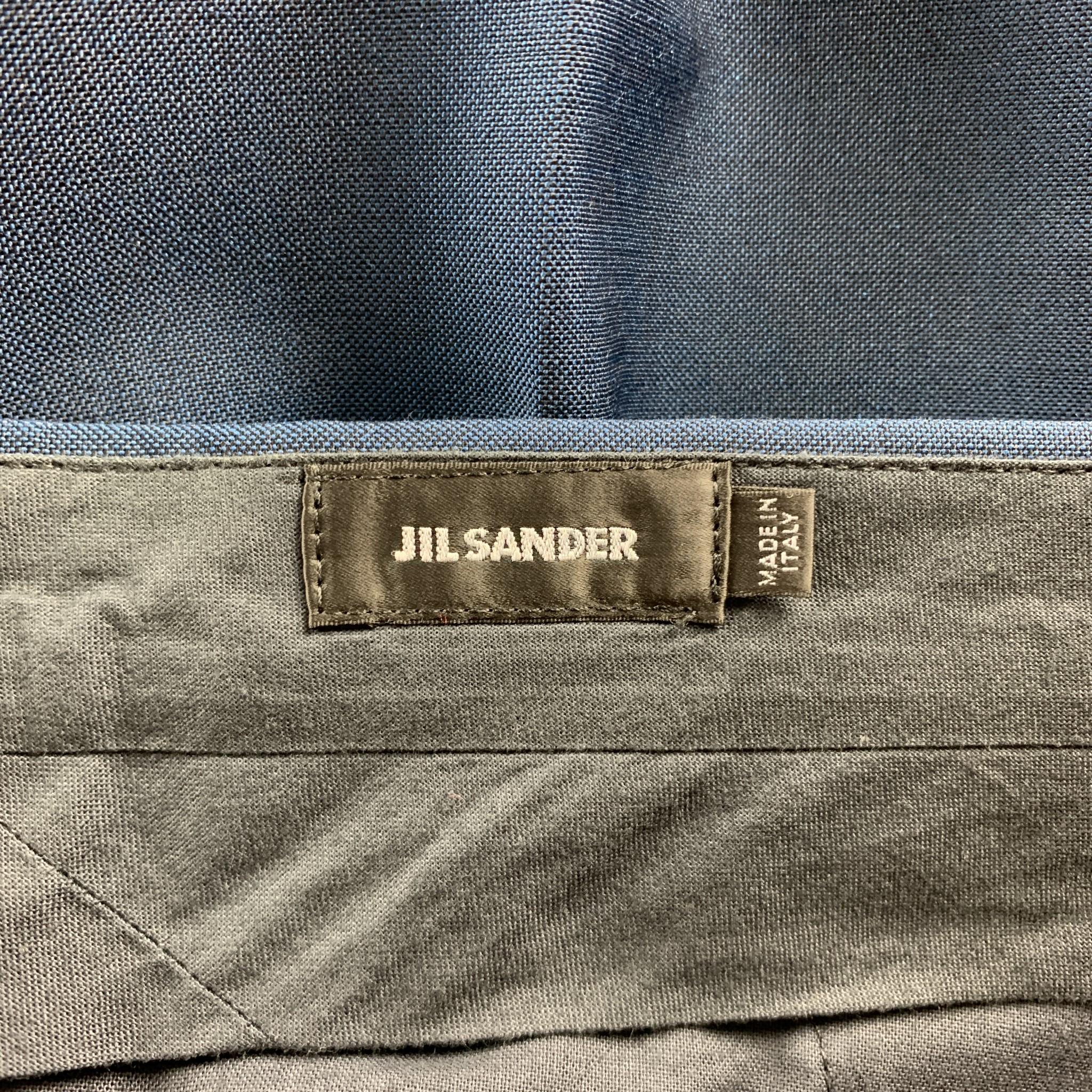 JIL SANDER Size 42 Navy Wool / Mohair Notch Lapel Suit 3