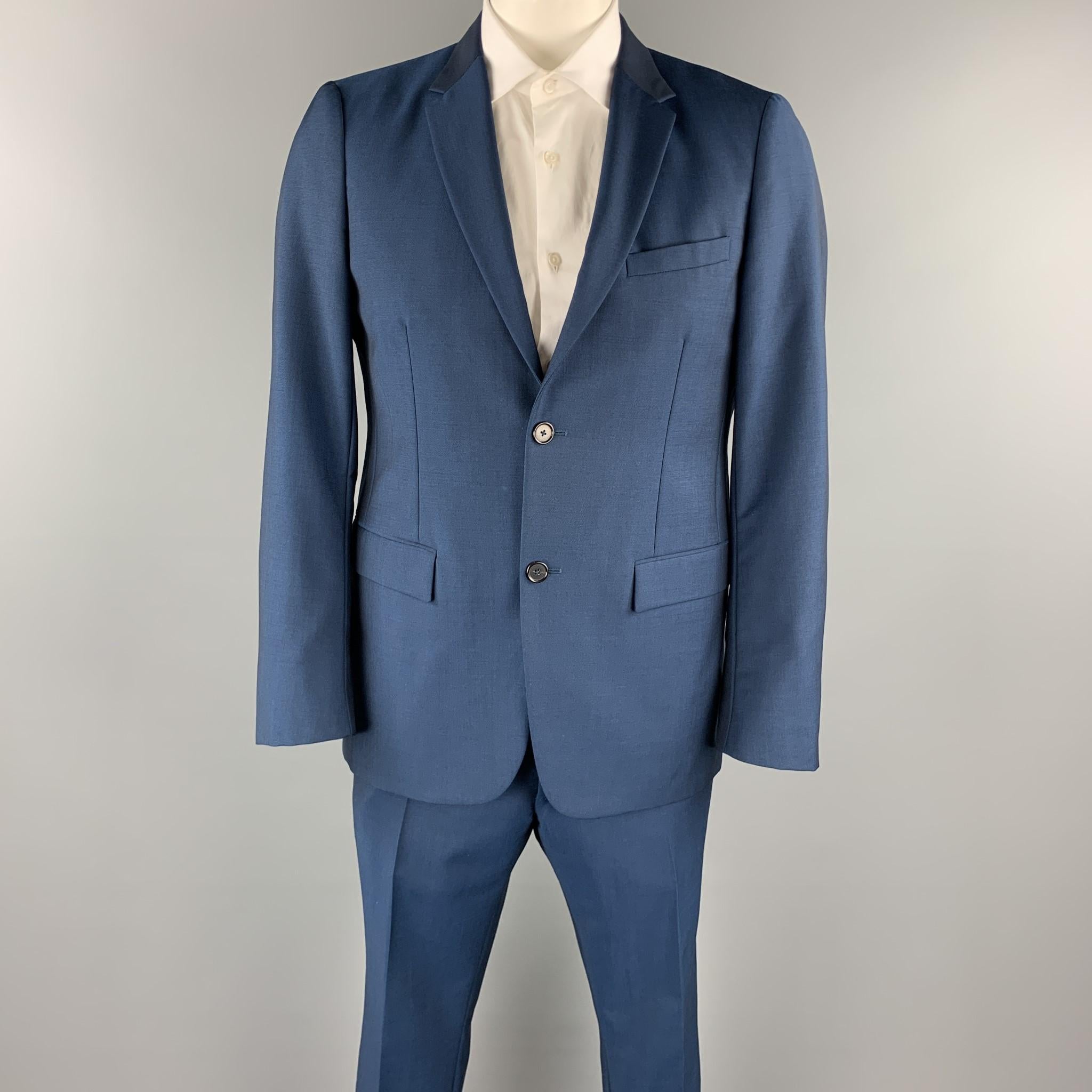 JIL SANDER suit comes in a navy wool / mohair and includes a single breasted, two button sport coat with a notch lapel and matching flat front trousers. Made in Italy.

Excellent Pre-Owned Condition.
Marked: IT 52

Measurements:

-Jacket
Shoulder:
